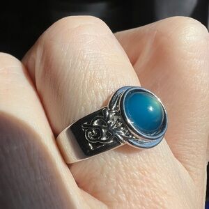 Silver Ring with Blue Stone